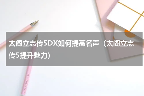 太阁立志传5DX如何提高名声(太阁立志传5提升魅力)