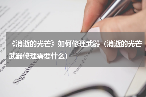 《消逝的光芒》如何修理武器（消逝的光芒武器修理需要什么）