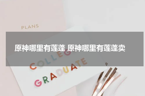 原神哪里有莲蓬 原神哪里有莲蓬卖