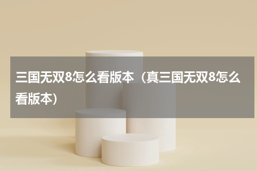 三国无双8怎么看版本（真三国无双8怎么看版本）