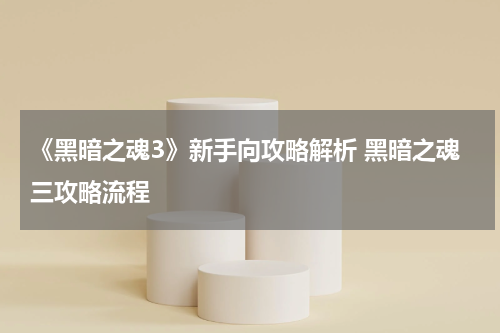 《黑暗之魂3》新手向攻略解析 黑暗之魂三攻略流程