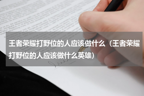 王者荣耀打野位的人应该做什么（王者荣耀打野位的人应该做什么英雄）
