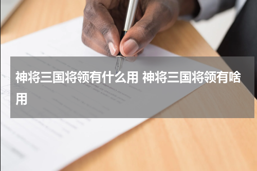 神将三国将领有什么用 神将三国将领有啥用