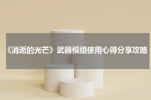 《消逝的光芒》武器模组使用心得分享攻略